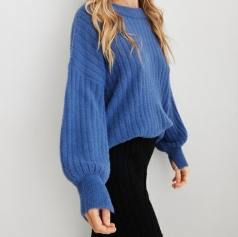 Aerie Butter Cream Crew Neck Slouchy Thick Relaxed Sweatshirt Size L Oversized